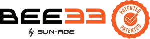 logo BEE33 brevettata staffe per fissaggio pannelli fotovoltaici e solari su tegole ora anche con la nuova staffa universale sunage 4