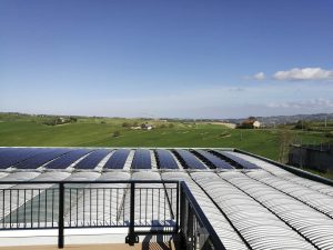 Dome roof solar panel mounting systems Fixing on Y beam Teknoimpianti Montegridolfo Italy 4