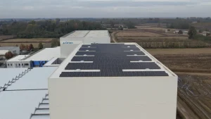 Mounting systems for flat roof photovoltaic panels - Ambrovit Garlasco - Italy