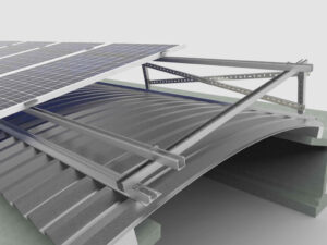 sistemi di fissaggio pannelli fotovoltaici per montaggio su tetto a cupolino 45