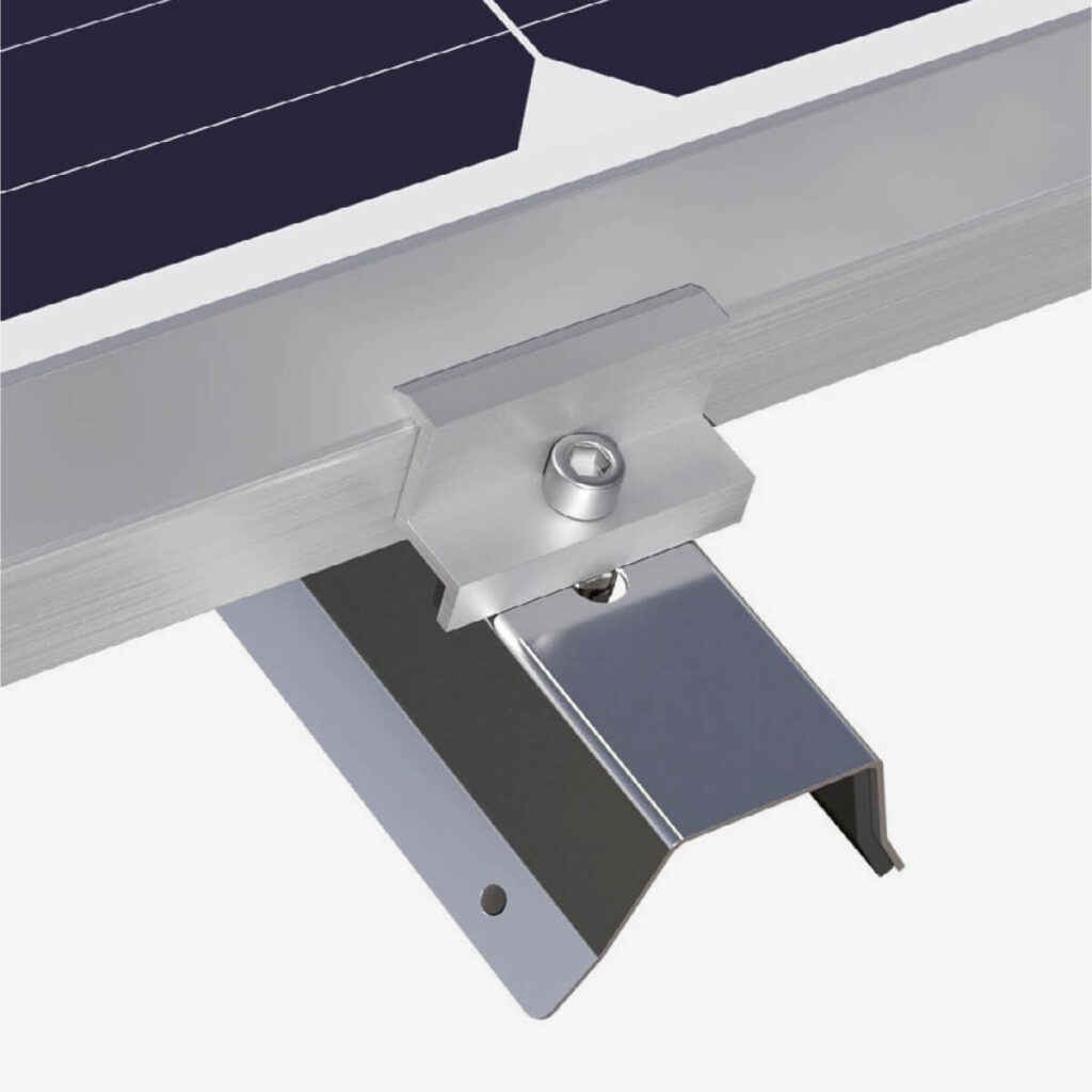staffe fissaggio pannelli fotovoltaici lamiera grecata kit sistemi montaggio strutture tetto shed